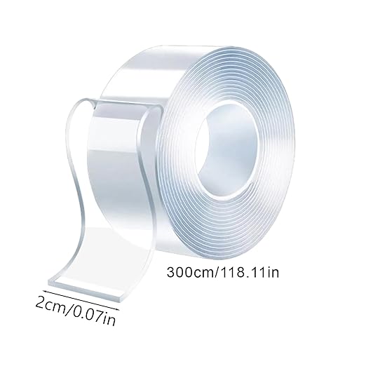 Heavy Duty Clear Double Sided Tape, 10FT Nanometer Mounting Tape Removable Waterproof, Two Sided Adhesive Tapes for Home Office Multipurpose 2mm 3m
