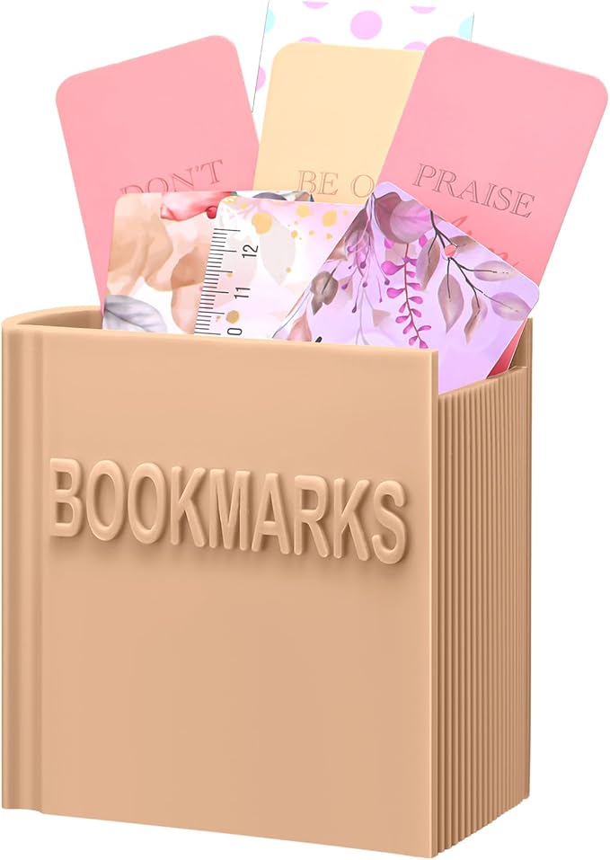 Honeydak 3D Printed Book Shaped Bookmark Holder Book Lover Gift Bookish Accessory Office Desk Supplies Funny Bookmark Accessories End of Year Gift for Teacher (Terracotta)
