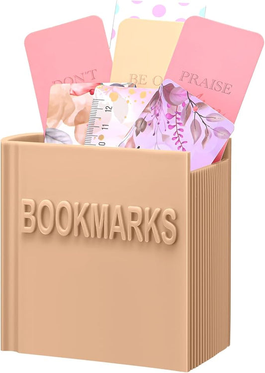 Honeydak 3D Printed Book Shaped Bookmark Holder Book Lover Gift Bookish Accessory Office Desk Supplies Funny Bookmark Accessories End of Year Gift for Teacher (Terracotta)