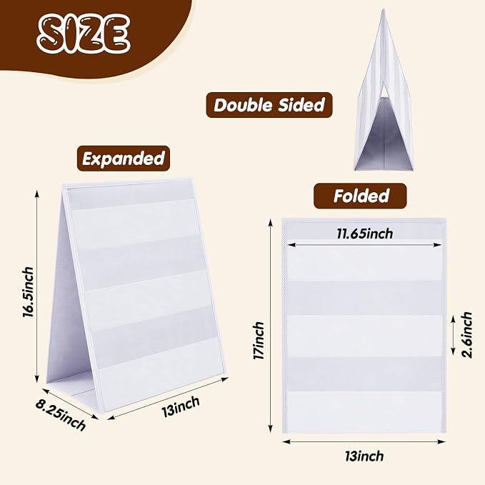 Faccito Bookmark Display Stand, Double Sided Portable Holder for Bookmarks, White Desktop Display Rack for Craft Fairs, Bookstores, Home Use, No Assembly Required