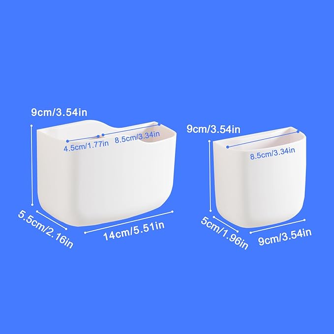 Remote Holder Wall Mount TV FAN Remote Control Holder Bedside Caddy Wall Organizer Phone Holder for Office Adhesive Media Player Controller Holder Box Tray Home Desk Nightstand 1 BIG 2 SMALL WHITE