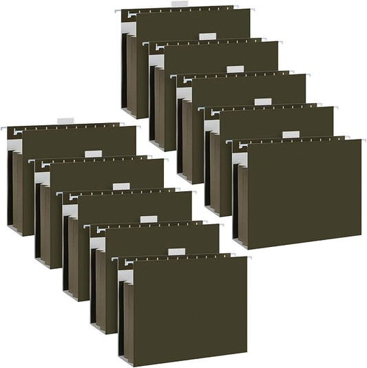 Dispowreath 10 Pack Extra Capacity Hanging File Folders Legal Size with Tabs Reinforced Hanging Folders Expandable, Heavy Duty 3.5 Inch Expansion Designed for Bulky Files Medical Charts