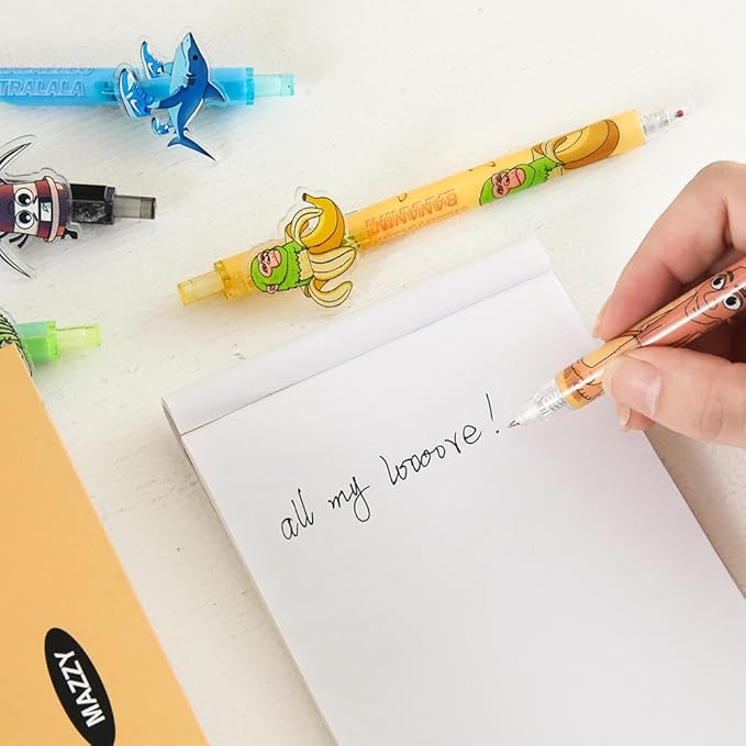 Italian Brainrot Erasable Pens, Cute Animal Ball Point Pens 0.5mm Blue Party Favors for Kids, Back to School Supplies Fun Stationary Pen Gifts for Birthday (6 Brainrot)