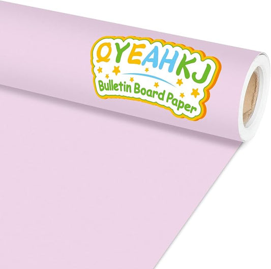 Qyeahkj Lavender Bulletin Board Paper Roll Light Purple Bulletin Board Background Paper Fade Resistant Classroom Decoration Poster Art Craft Home Wall Education Decoration Supplies 17.7in x 20ft