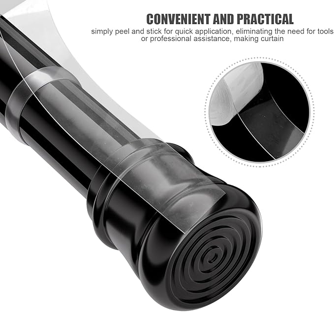 SOLUSTRE 2 Rolls Curtain Rod Tape Clear Transparent Silent Curtain Ring Sliding Tape Connection Ramp and Transition Cover for Living Room Bathroom Shower
