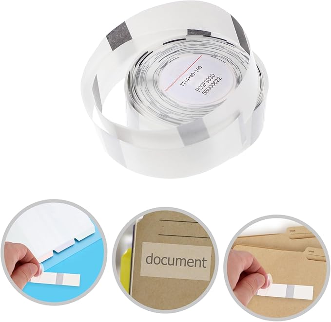 Lurrose 1 roll Self Adhesive Thermal Label Maker of Transparent Pet Stickers for DIY Projects Organizing and Marking Durable Scratch Resistant