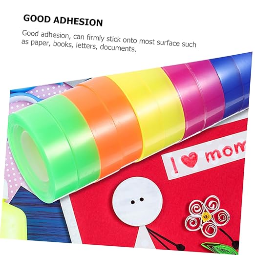 24rolls Adhesive Tape Sticky Tape for DIY Crafting and Office Use High Viscosity Excellent Holding Power for Wrapping and Sealing