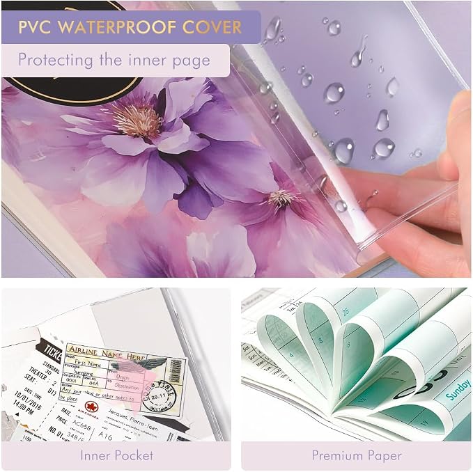 Pocket Calendar 2027-2028 for Purse, Small Pocket Planner 2027-2028 for Purse 3.5×6.5In, 24 Month Organizer from Jan 2027- Dec 2028 Mini Planner with Pvc Cover for Organizing & Planning