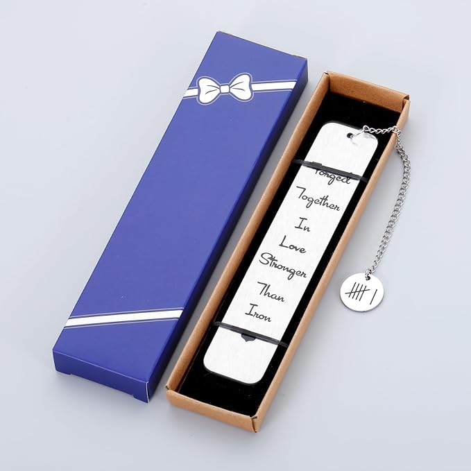 6th Anniversary Bookmark Gifts for Her & Him - Iron & Steel Gifts for Couples & Wedding