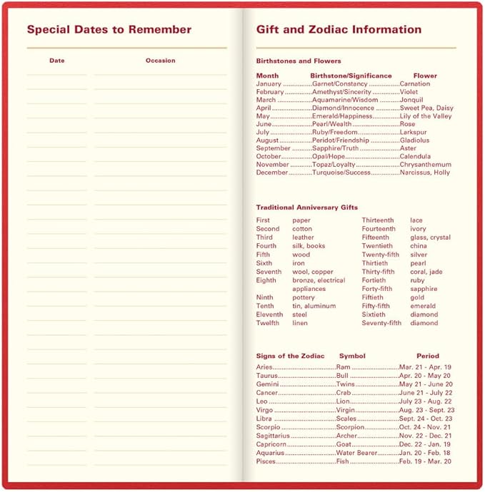 Letts of London® 2026 Belgravia Weekly/Monthly Appointment Book and Planner, 12 Months, January to December, Italian Leather, Horizontal, Slim Size, 6.625" x 3.25", English, Red (C33SRD-26)