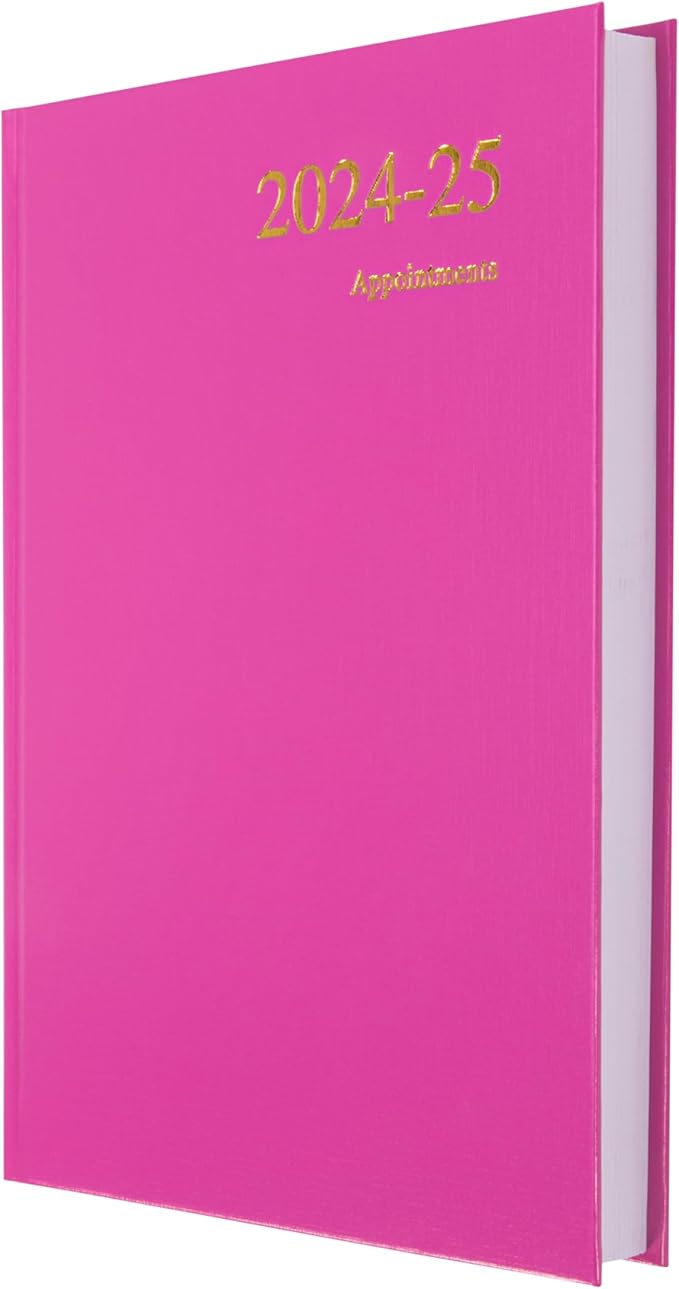 Collins Essential A5 Academic Year 2024-25 Day a Page Diary - Pink - Mid Year Academic Planner for Students and Teachers - ESSA51M.50-2425 - July 2024 to July 2025