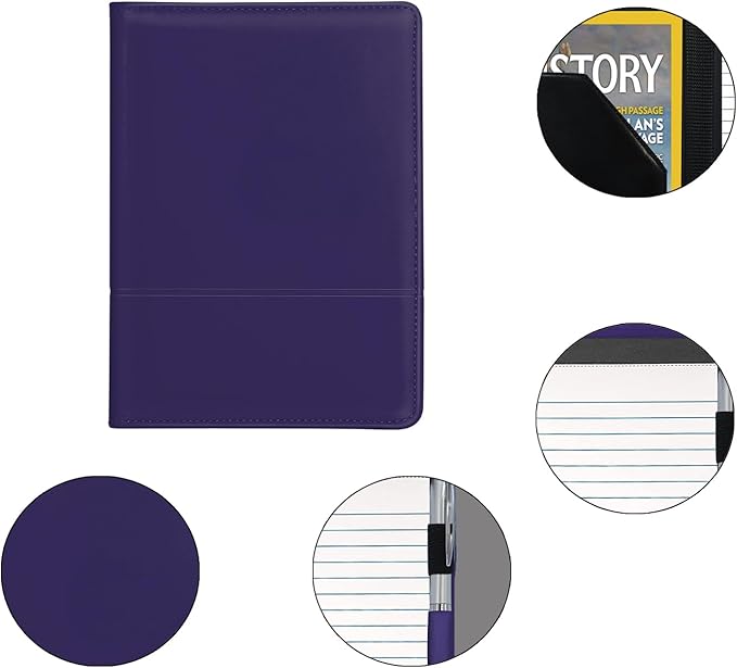 Padfolio/Portfolio Binder, Mini Padfolio Portfolio Binder 5 x 8 Legal Writing Pad, A5 Document Organizer Folder for Men Women, Dark Purple