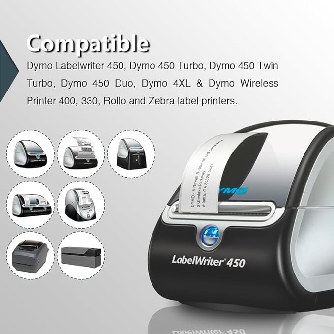 BETCKEY - Compatible DYMO 30334 (2-1/4" x 1-1/4") Multipurpose Barcode/FNSKU Labels, Perforated, Compatible with DYMO Labelwriter 450, 4XL, Rollo & Zebra Desktop Printers [1 Roll/1000 Labels]