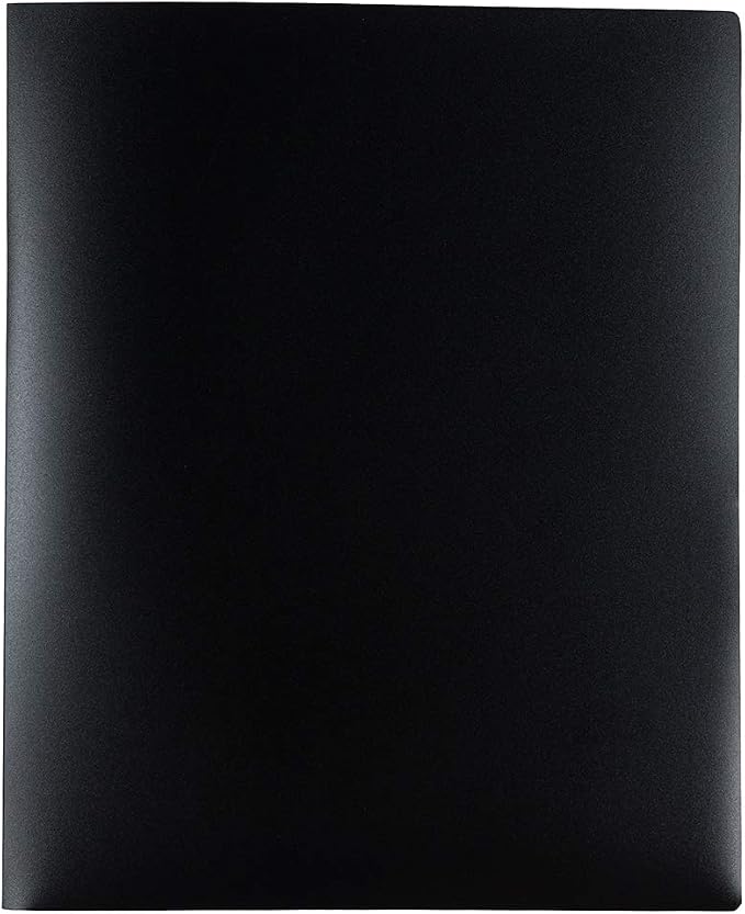 JAM PAPER Heavy Duty Plastic Multi Pocket Folders - 6 Pocket Organizer - Black - 2/Pack