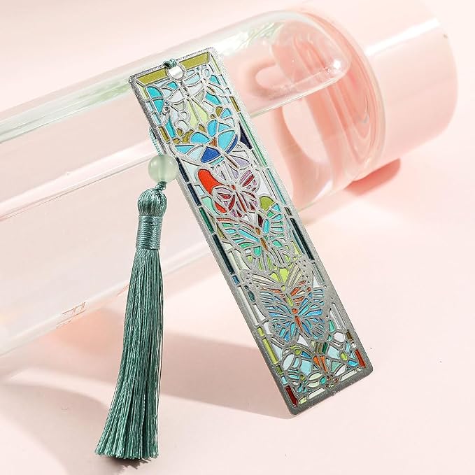 Beautiful Butterfly Bookmark with Tassel - Gift for Book Lovers - Unique and Colorful Book Marks- Handmade Reading Supplies Books Accessories