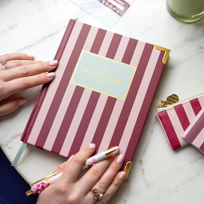 2026-2027 Weekly Planner by Emily Ley – Simplified Bookbound Planner Berry Stripe, August 2026–July 2027 – 12-Month Academic Year Organizer for Women