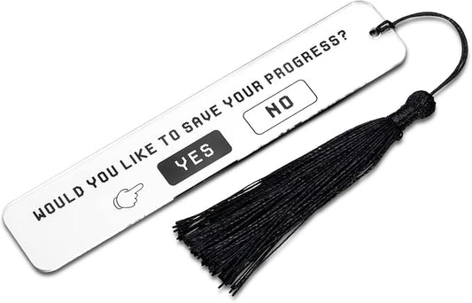 Anime Bookmark Acrylic Funny Bookmark for Final Fantasy Fans Teen Boys Girls Son Daughter Reading Gift for Booklover Christmas Birthday Gifts Would You Like to Save Your Progress Book Mark