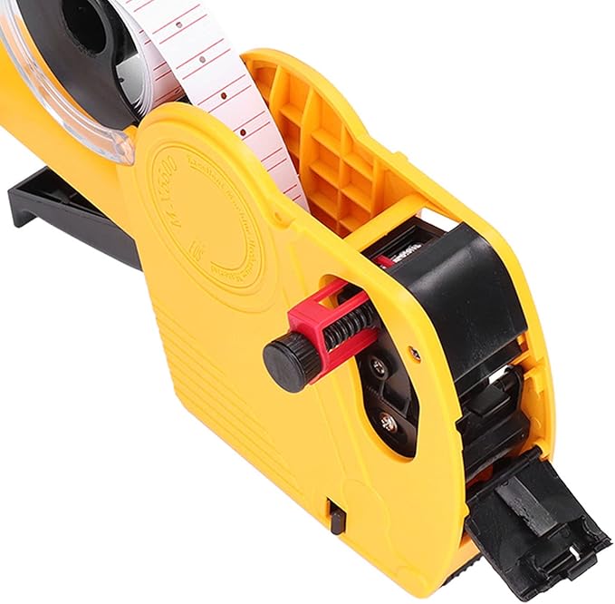 Eujgoov 8 Digits Price Tag, Portable Label Maker, Manual Labeling Machine with Price Label, Yellow