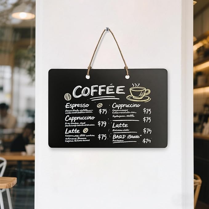 RXMC RUIXUANBOAD Chalkboard, Erasable, with Solid Wood Handle, Including Writing Pen and Cleaning Cloth, Handheld Logo, Information Logo, Menu Price, School, Store, Market, 2 Pieces