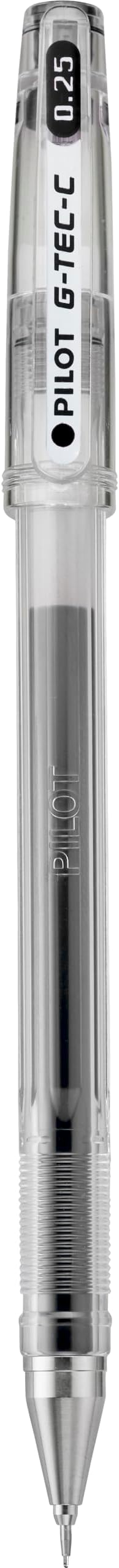 PILOT G-Tec-C Gel Ink Rolling Ball Pens, Hyper Fine Point (0.25mm), Black Ink, 12-Pack (35485)