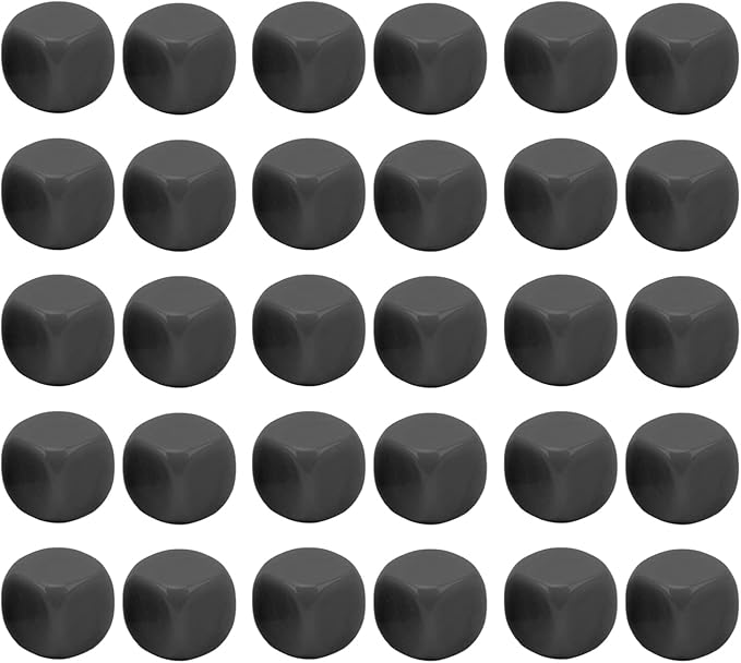Drfeify Creative Crafts 30pcs in Established for DIY Projects and Educational Purposes, DICADOS of Plastic 6 Sides for Activities in The Classroom (Black)
