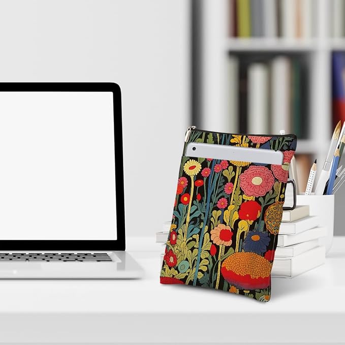 2Pcs Botanical Flower Colorful Book Sleeve Book Accessories Book Cover Book Protector Christmas Birthday Boss Day Book Lovers Gifts Bookish Book Club Gifts for Readers Women Librarian Boss Lady