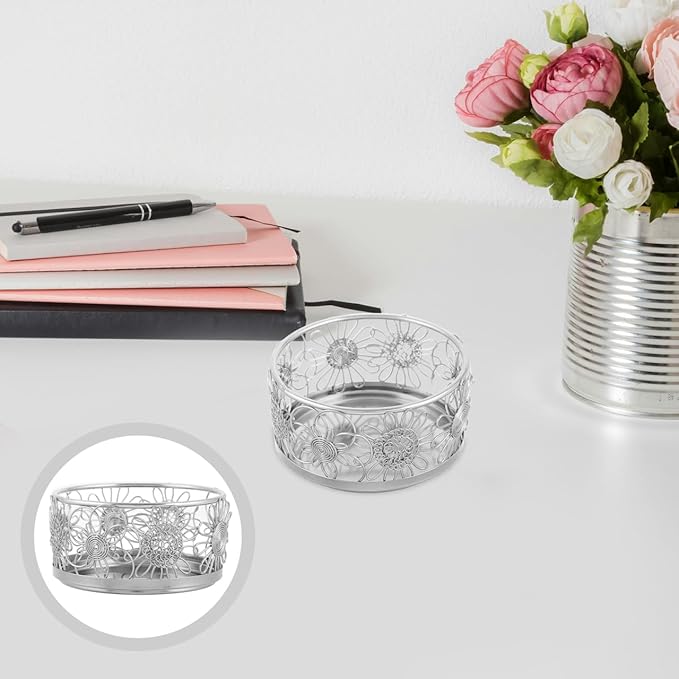 ABOOFAN Mini Metal Bucket Paper Clip Holder Round Desk Organizer for Office School Home Storage Compact 3.26X3.26X1.65In Smooth Finish