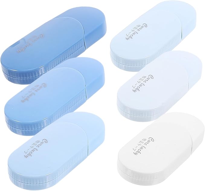 HANABASS Correction Tape 6pcs Gradient Blue School Stationery Set for Students, Portable Office Accessory with Smooth Writing, Aesthetic Tape for Writing Correction and Note Taking