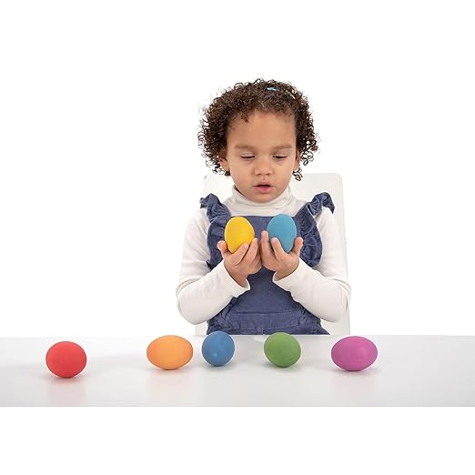 TickiT-74005 Rainbow Wooden Eggs - Set of 7 colors - Wooden Toys for Toddlers - For Ages 10m+ - Inspire Curiosity With Wooden Loose Parts Play