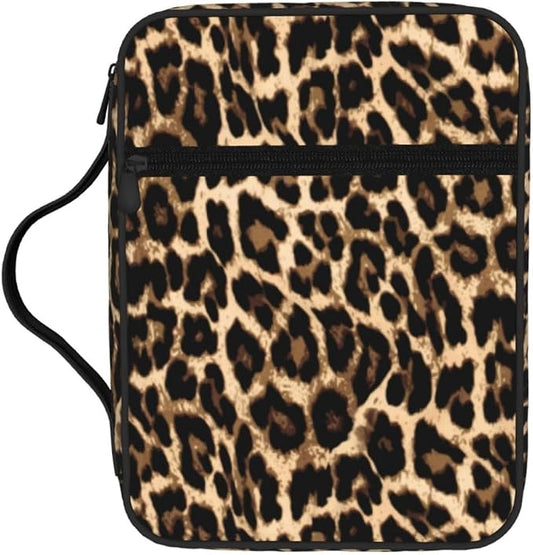 Abstract Leopard Skin Leopard Print Bible Cover Case Carrying Book Protector Case Bible Study Supplies Accessories Holder Case Christian Gift for Women Men