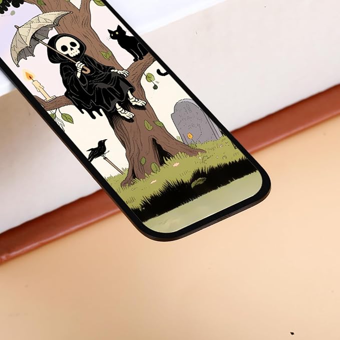 Cat Bookmark for Women, Wicked Bookmark Gifts Goth Christmas Gifts Gifts for Women Who Like to Read Spooky Skull Bookmarks, Dark Humor Gift for Coworker Friend Horror Wicked Bookmarks for Book Lovers