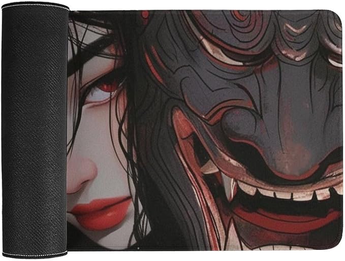 Large Mouse Pad Gaming Japanese Fantasy Female Samurai Anime Girl Desk Mat for Keyboard and Mouse Mat Non-Slip Rubber Desk Pad 40X75cm, Style