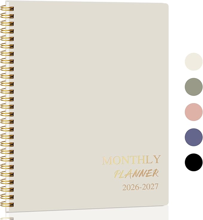 2026-2027 Monthly Planner - 2 Year Monthly Planner 2026-2027, Hard Cardboard Cover, Jan 2026 - Dec 2027, 7.5" x 10", 2 Year Calendar with 24 Month, Twin-wire Binding, Note Pages