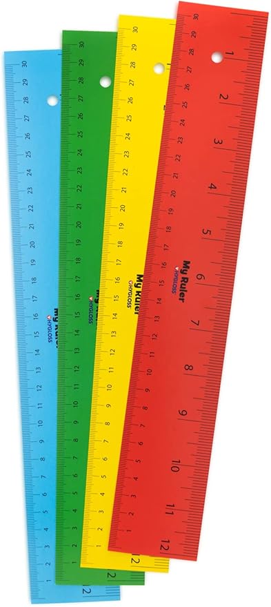 Paper Ruler - 12" Bulk Rulers for Classroom, STEM, Easy-to-Read Numbers, Bold Color Cardstock, 144 Pack, Hygloss Products