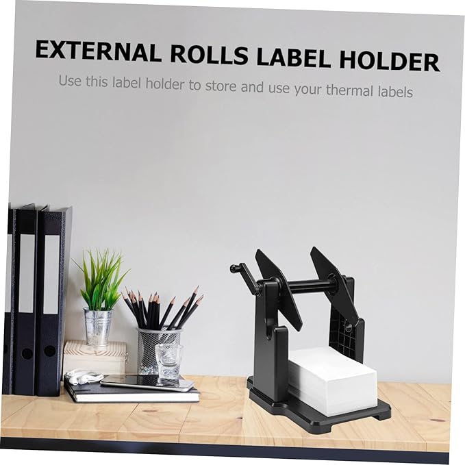 TEHAUX Label Hand Crank Roll Holder Label Organizer Manual Winding Machine Printer Paper Holder