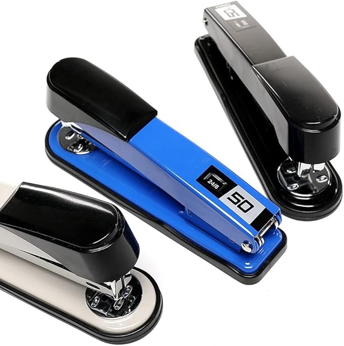 Desk Stapler Compact Stapler Student Office Thickened Stapler Multifunctional Bottom Rotatable Stapler Suitable for Office Document Binding School Supplies (Color : C)