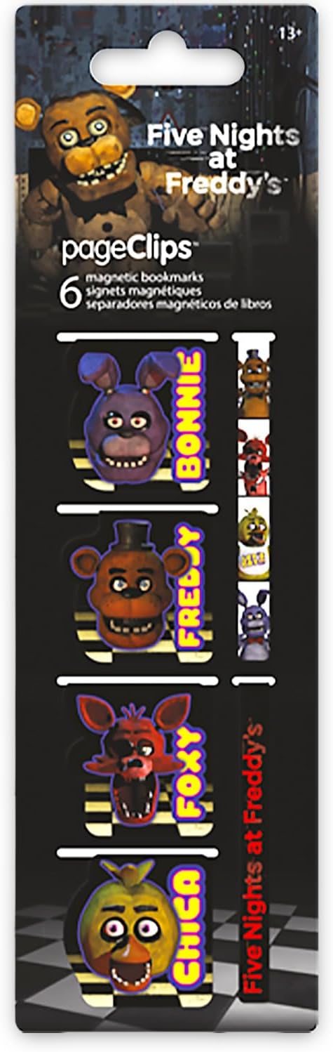 Five Nights at Freddy's Bookmark Set - Bundle 6 Bookmark Page Clips of Freddy, Bonnie, Chica, Foxy Plus Stickers | FNAF School Supplies for Kids