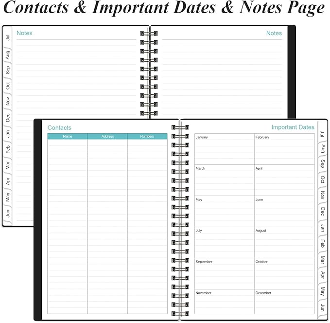 2026-2027 Appointment Book & Planner - 2026-2027 Daily Hourly Planner from July 2026 - June 2027, Weekly Appointment Book with 30-Minute Interval, Medium 6.4" x 8.5", Black-B