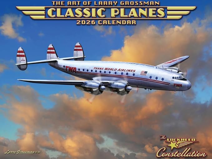Classic Planes Calendar 2026 Wall Monthly By Larry Grossman Calender 12 Month | American Made In The USA