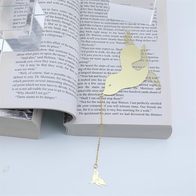 6 Pack Metal Animal Bookmarks with Chain, Golden Hollow Bookmark Gift for Book Lovers, Writers, Readers, Children, Teens, Men, Women, Adults