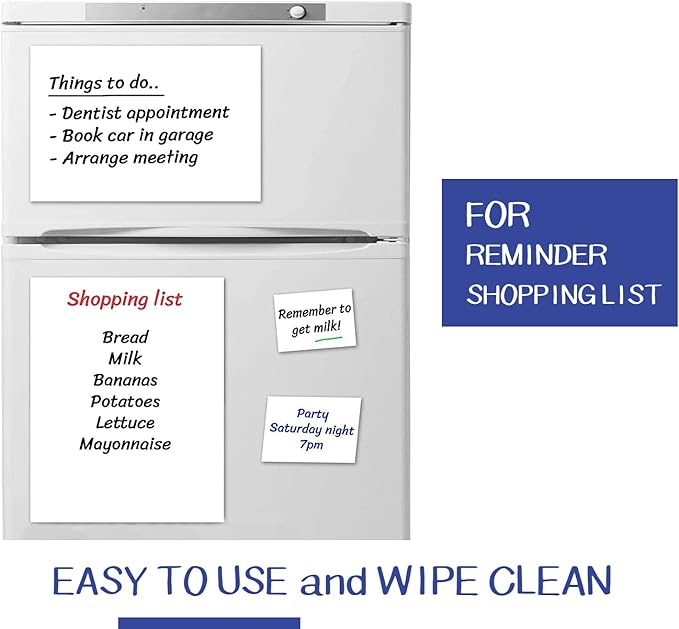 Dry Erase Sheets - 6 A4 Sheets - Adhesive Whiteboard Wallpaper Decal - White Board Contact Paper for Refrigerator, Desk, Office & Kids Room - Dry Erase Board Sticker