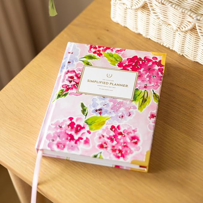 2026-2027 Weekly Planner by Emily Ley – Simplified Bookbound Planner Blush Hydrangea, August 2026–July 2027 – 12-Month Academic Year Organizer for Women