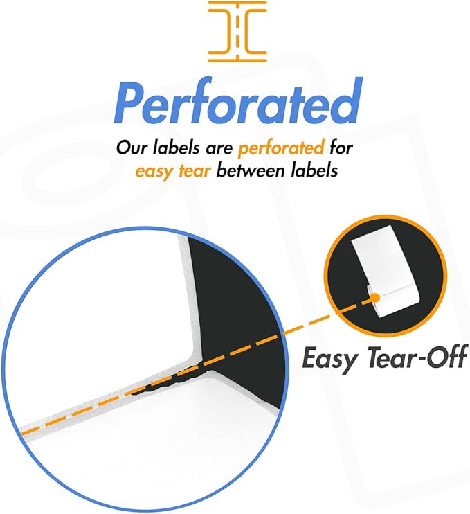 OfficeSmartLabels – 4" x 6" Direct Thermal Labels - Compatible with Zebra & Rollo Desktop Printers and More – 1” Core, Permanent Adhesive & Perforated [4 Rolls, 1000 Labels]