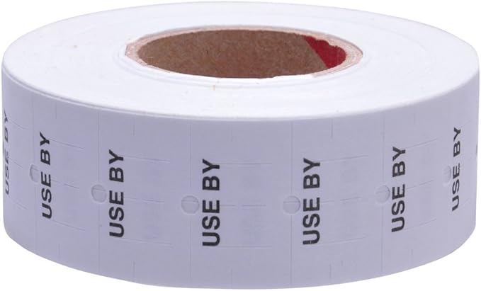 White with Black "Use by" Labels to fit XL Pro® 1A, 1B, and 21B-1 Price Guns 16 Pack (Free Ink roll Included)