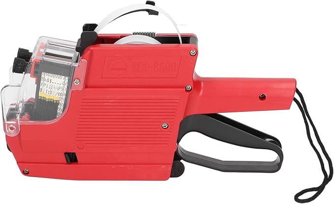 Tyenaza Price Tag Gun - 10 Digits, Sticker Labels Included, Suitable for Office and Retail Store (red)