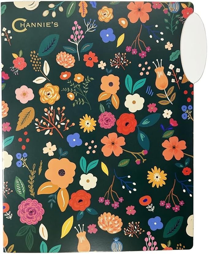 Channie’s Premium File Folders – 6-Pack Vibrant Bold Floral Design in Blue, Yellow & Green – 8.75” x 10.25” Decorative Office Folders for Stylish Organization