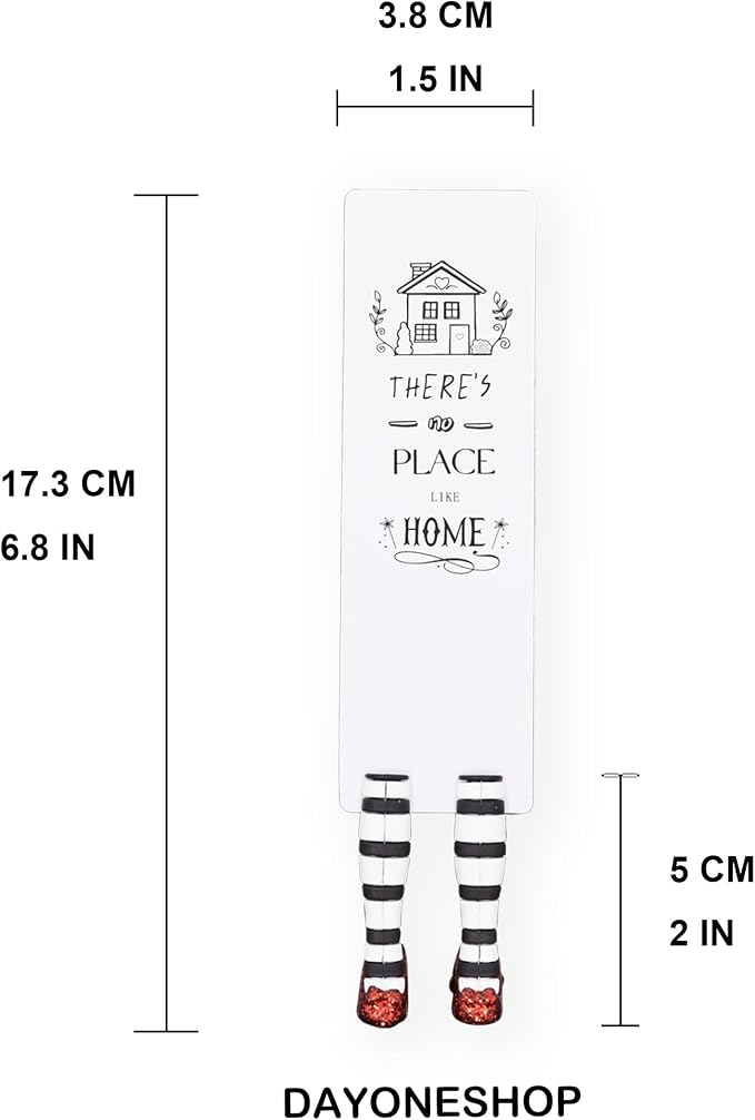 Witch Bookmark Ruby Slippers Book Mark Funny Book Desk Decor Bookmarks for Book Lovers Fathers Day Gifts Gift Ideas (There's-no-Place-Like-Home Bookmark)