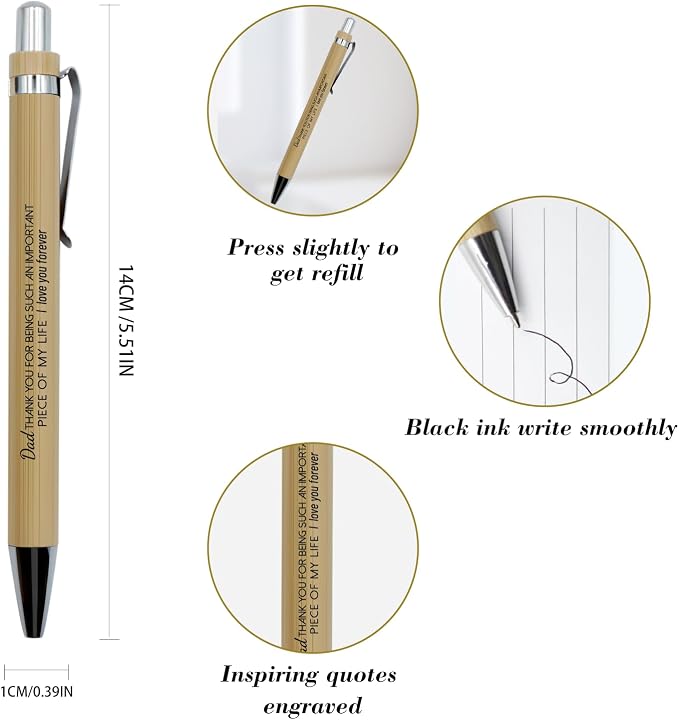 Tarevaniwa Inspirational Bookmark Set with Pen - Motivational Pen & Metal Bookmarks for Men, Dad Gifts for Birthday, Father's Day, Christmas