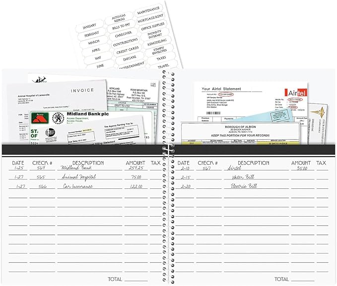 Current Mary Engelbreit Bill Paying Organizer Book - 9" x 12” Personal Account Book, Spiral Bound, 14 Storage Pockets, 32 Label Stickers, Monthly Finance & Payment Management Tracker for Home & Office