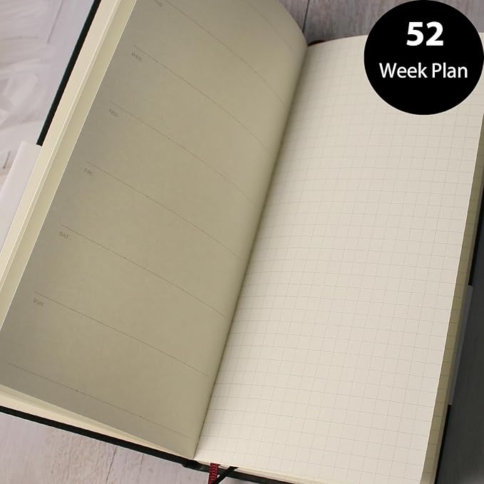 Fromthenon PU Leather Weekly Plan Portable Planner Year Month Week Mini Slim Notebook Journal Schedule For Traveler Student Office (Black)